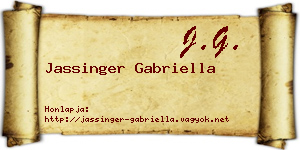Jassinger Gabriella névjegykártya